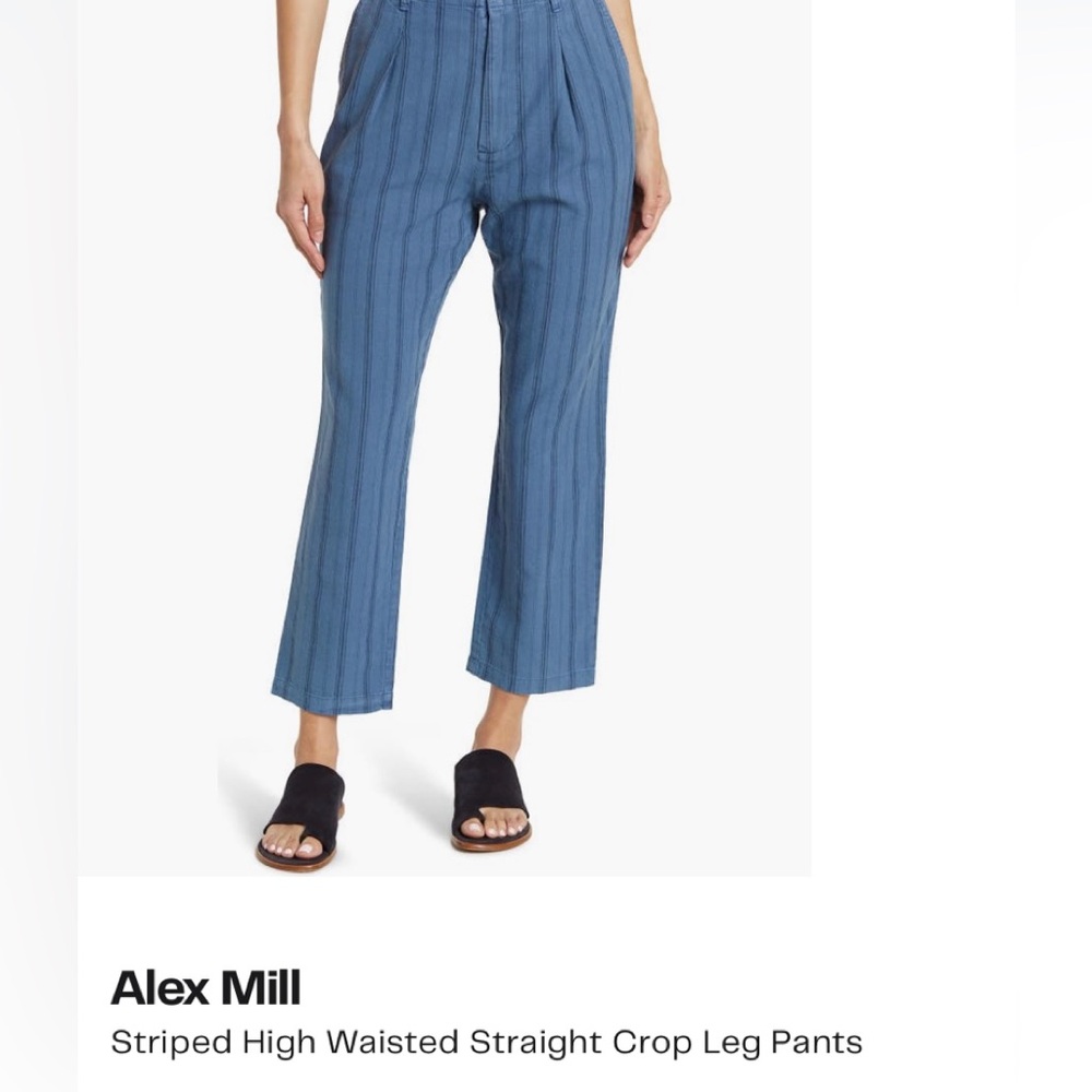 Alex Mill striped high waist straight crop leg pants